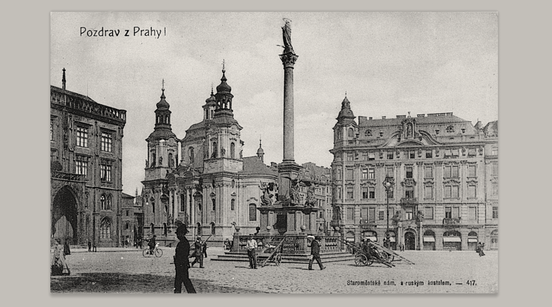 Pozdrav z Prahy - Staroměstské náměstí - Mariánský sloup