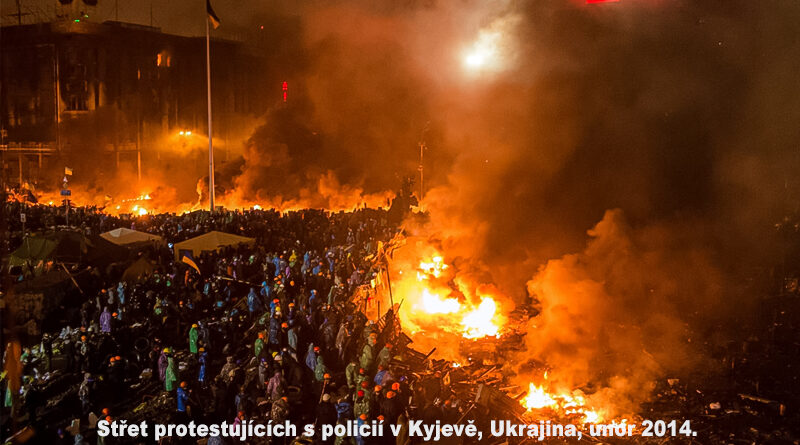Kyjevě Ukrajina únor 2014.