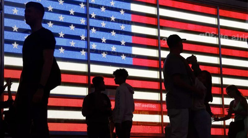 usa vlajka a lidé