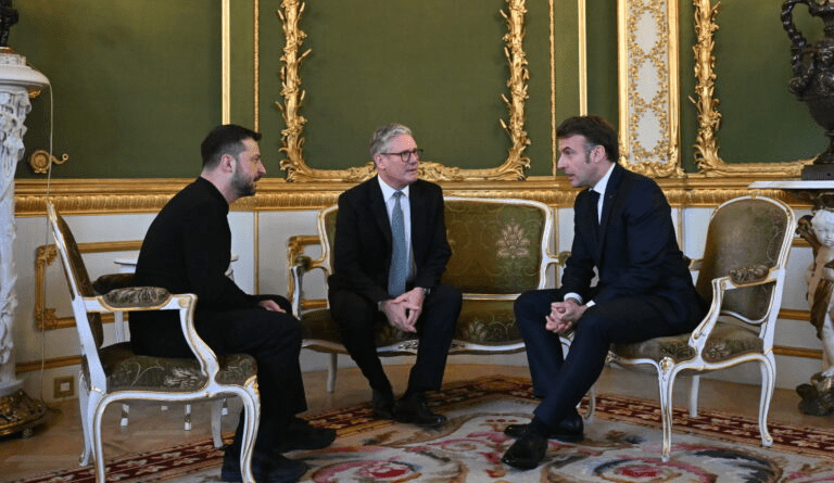 Starmer, Macron, Zelenský