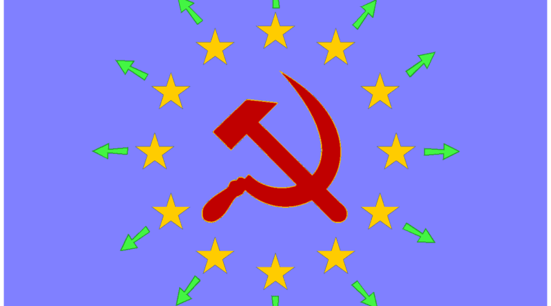 Flag of Europe Sickle and hammer v06 Escape
