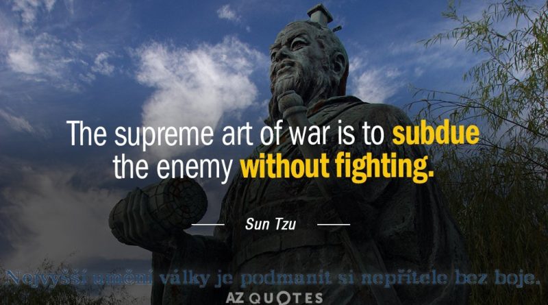 Quotation Sun Tzu The supreme art of war is to subdue the enemy without fighting